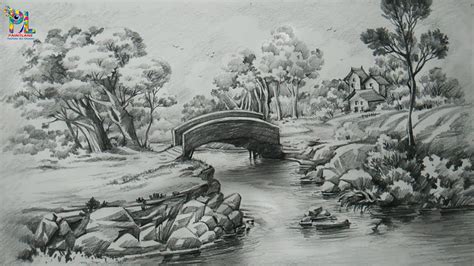 landscape drawing  pencil   paintingvalleycom explore