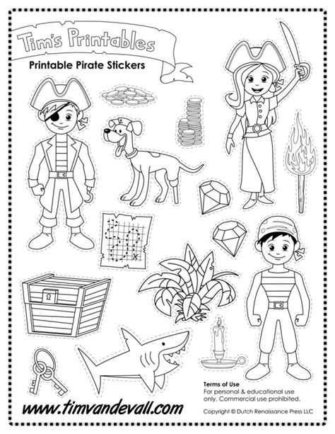pirate stickers tims printables