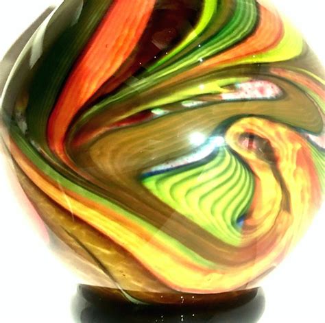 20th Century Murano Style Cased Art Glass Striped Vase For