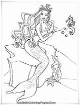 Barbie Mermaid Coloring Pages Princess Printable H2o Dolphin Girl Kids Realistic Drawing Sheet Queen Color Tale Girls Print Sheets Mermaids sketch template