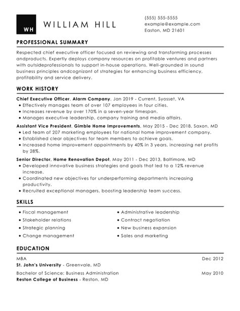 ceo resume examples