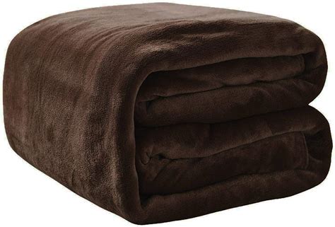 rohi fleece throw blankets king size super soft fluffy faux fur warm solid chocolatebrown bed
