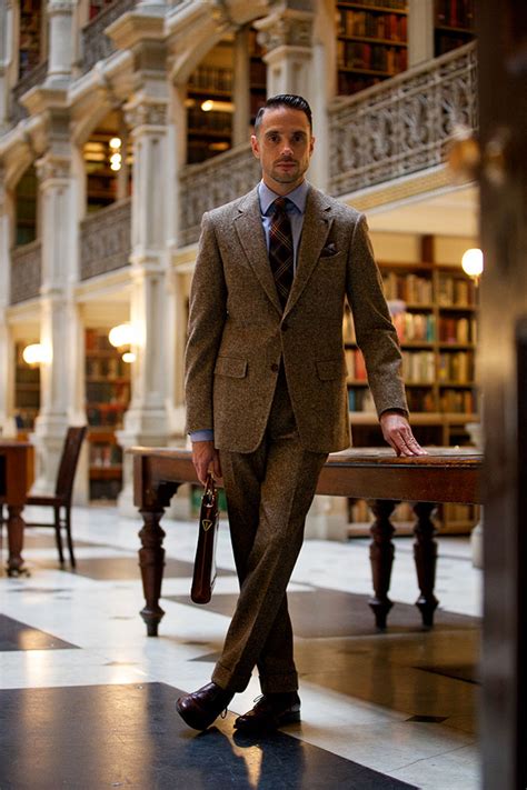 brown tweed suit mens outfit ideas fall 2015 he spoke style