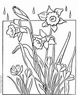 Coloring Pages Rainy Kids Rain Spring Flowers Popular Book sketch template