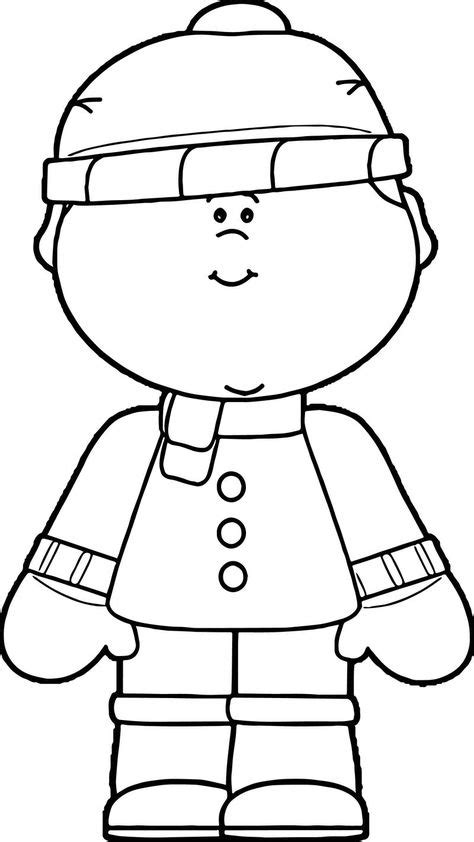 boy dressed  winter clothing coloring page    read