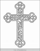 Coloring Cross Thorns Thecatholickid Pages Catholic Colouring Drawing Easter Center Choose Board Church sketch template
