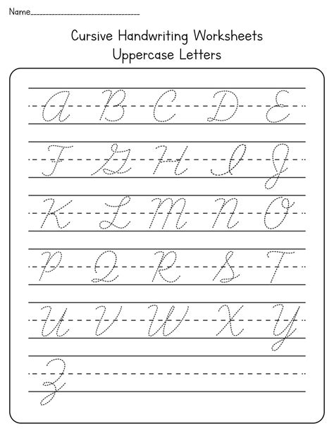 printable cursive handwriting worksheets