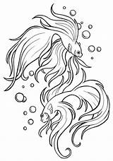 Coloring Pages Unicorn Fish Japanese Tattoos sketch template