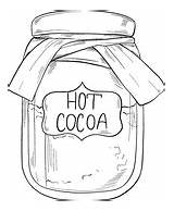 Jar Coloring Cookie Cocoa Pages Printable sketch template