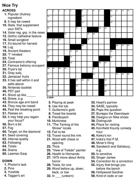 easy printable crossword puzzles   images  easy printable