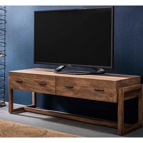 meubles tv meubles  rangements meuble tv gobi bois de manguier  tiroirs
