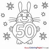 50 Coloring Birthday Years Happy Sheets Hare Pages Sheet Title sketch template