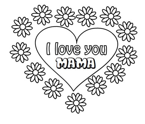 hartje met bloemen  love  mama valentine coloring pages mother