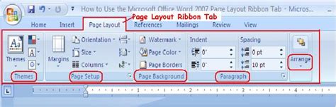 microsoft office word  page layout ribbon tab hubpages