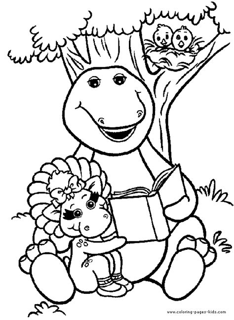barney color page coloring pages  kids cartoon characters