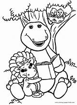 Coloring Pages Barney Cartoon Character Kids Color Printable Sheets Found Book sketch template