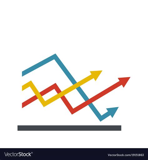 chart icon flat royalty  vector image