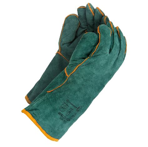 gloves dromex green lined fully welted elbow length