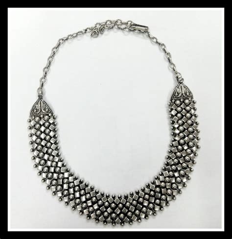 oxidised silver beautiful multiple shapes exclusive neck piece divine
