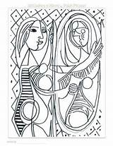 Picasso Coloring Pages Pablo Arts Subject Kids sketch template