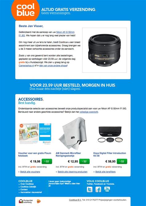 upsell email van coolblue email marketing inspiration flyer design email marketing