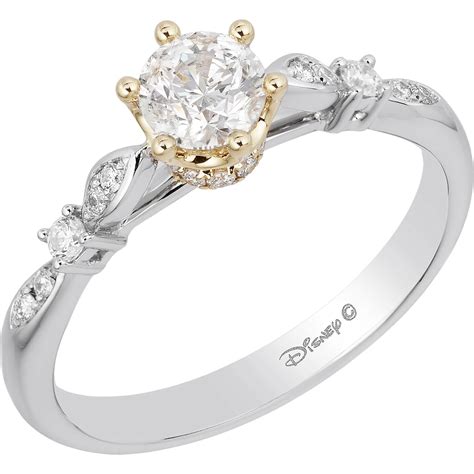 disney enchanted   tone gold  ctw diamond princess bridal ring