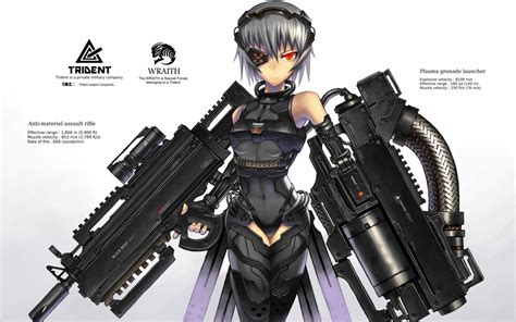 wallpaper anime girls weapon original characters toy assault rifle machine gun gia