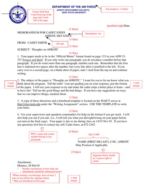 air force memo template hq printable documents