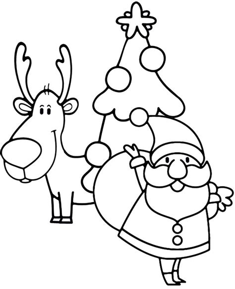 simple christmas coloring page santa topcoloringpagesnet