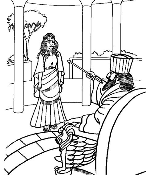 queen esther accept kings order coloring pages  print