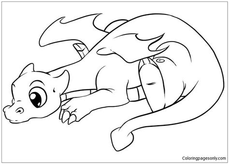 baby dragon coloring page  printable coloring pages