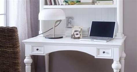 bureau secretaire en bois blanc avec tiroirs  etageres xcm acajou royan bureaux pier