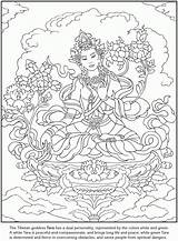 Coloring Pages Goddess Book Printable Dover Coloriage Publications Compassion Color Tara Para Tibetan Goddesses Green Personality Dual Long Mystery Number sketch template
