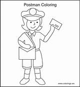 Postman Mailman Usps Coloringhome Pat Greendale sketch template