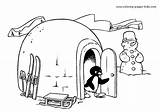 Pingu Coloring Pages Cartoon Color Kids Sheets Character Printable Gif Igloo Coloriage Kleurplaat House Fun Found Back sketch template