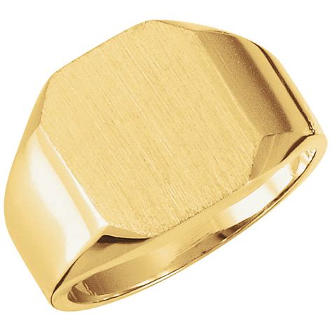 gold mens octagon signet ring mmxmm solid  sarrafcom