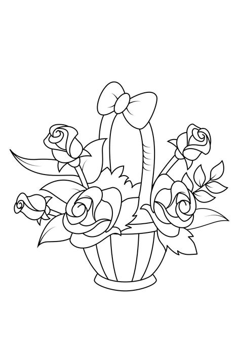 flower coloring pages printable coloring book  kids flower