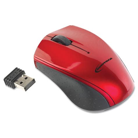 ghz frequency ft wireless range leftright hand  mini wireless optical mouse red