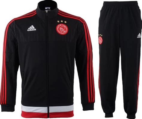 bolcom adidas ajax trainingspak maat  heren zwartrood