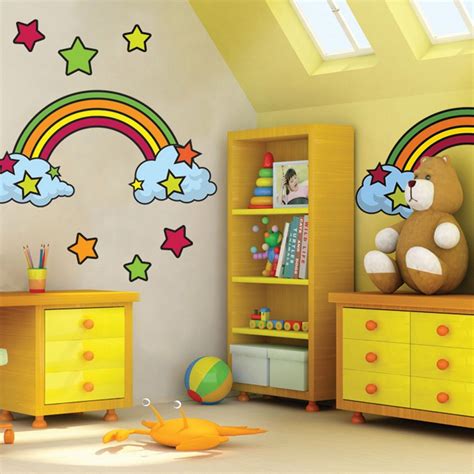 kids room rainbow mural wonderful idea  playroom  bedroom