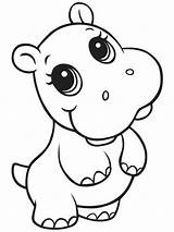 Hippo Coloring Pages Fiona Baby Cute Gaddynippercrayons Animal sketch template