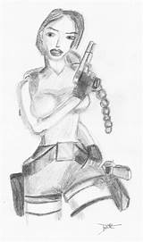 Croft Tomb Raider sketch template