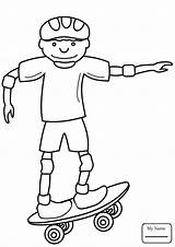 Skateboard Coloring Pages Driving Boy Ages Epic sketch template
