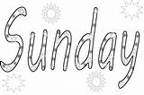 Days Week Coloring Pages Sunday sketch template