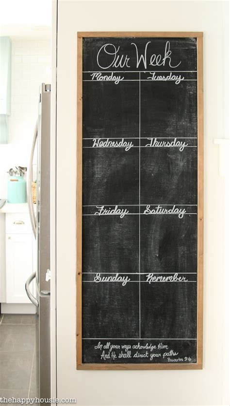 diy giant chalkboard kitchen weekly planner  happy housie