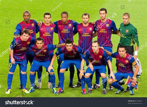 Barcelona September 13 Barcelona Players Pose For A