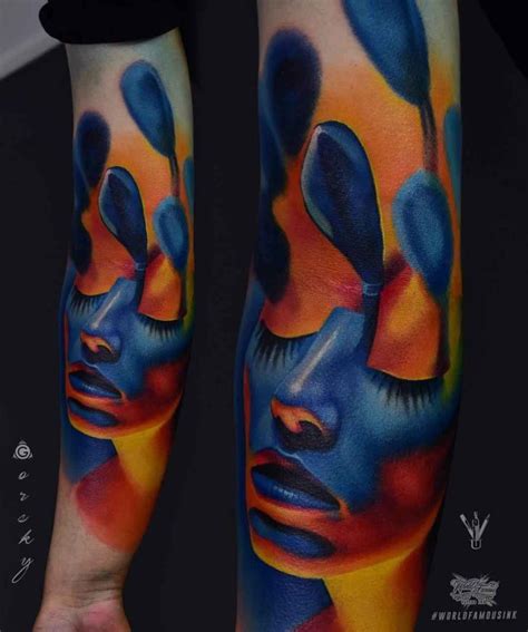 blue realistic tattoo on forearm best tattoo ideas gallery