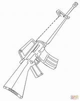 Coloring Rifle M16 Pages Printable sketch template