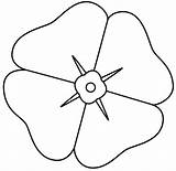 Poppy Remembrance Anzac Coloring Template Printable Flower Bigactivities Pages sketch template