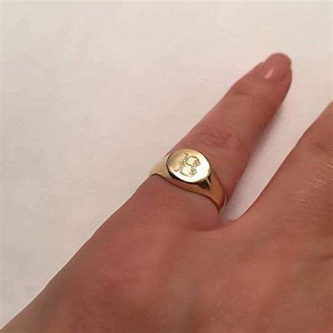 b pinky ring engraved ring personalized ring signet ring